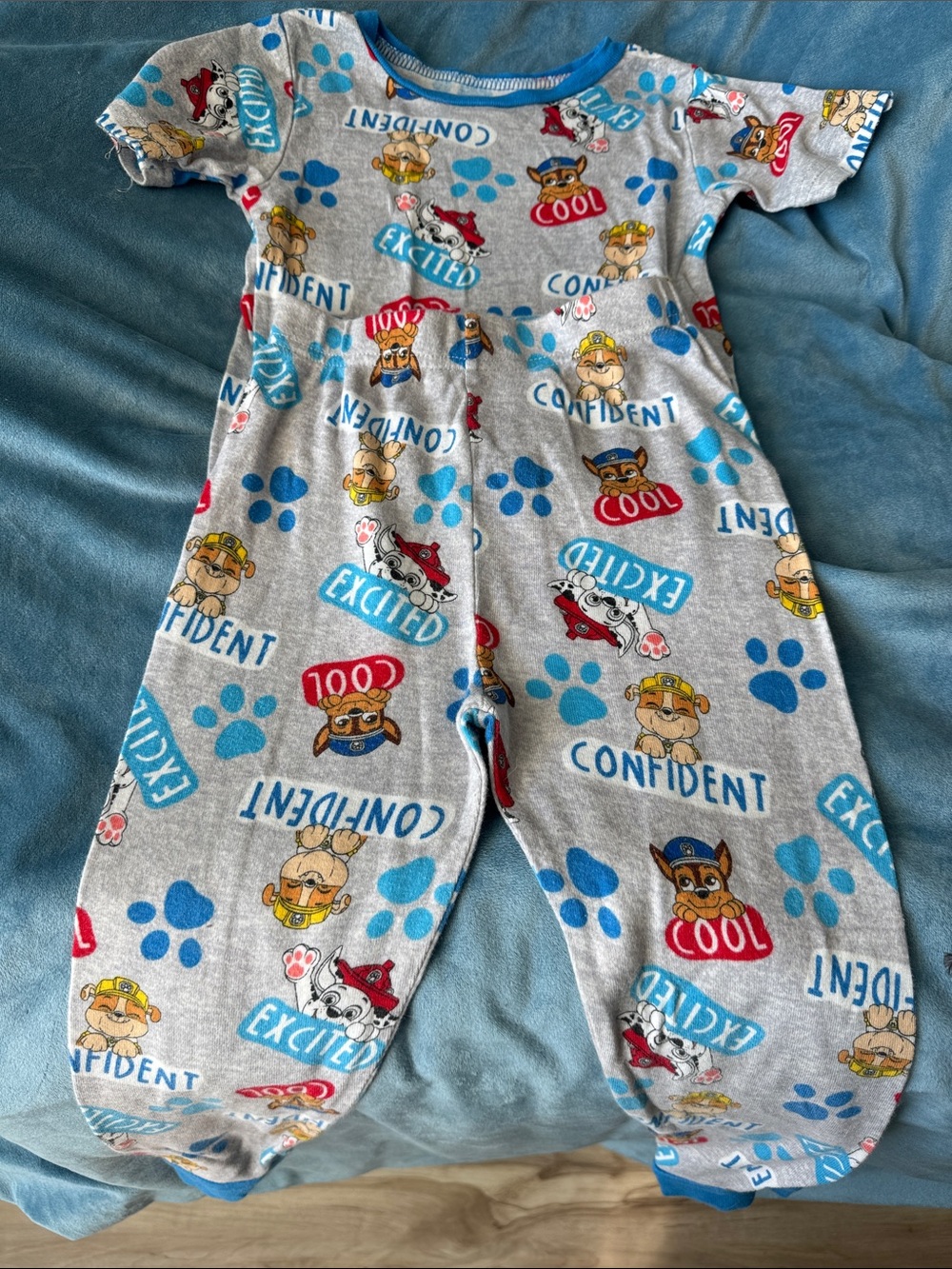 Paw Patrol Grey, Blue & Red Short-Sleeve pajama set plus 2 more PJ tops